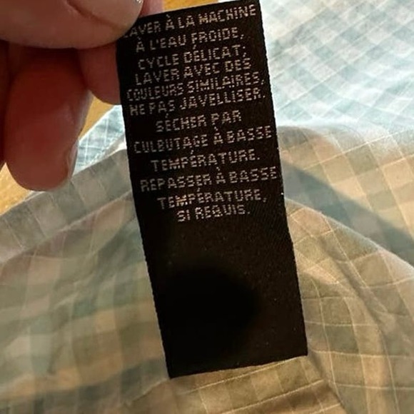 Jones New York Signature woman’s 2XL Light Blue Check Long Sleeve Button-Up - Picture 5 of 6